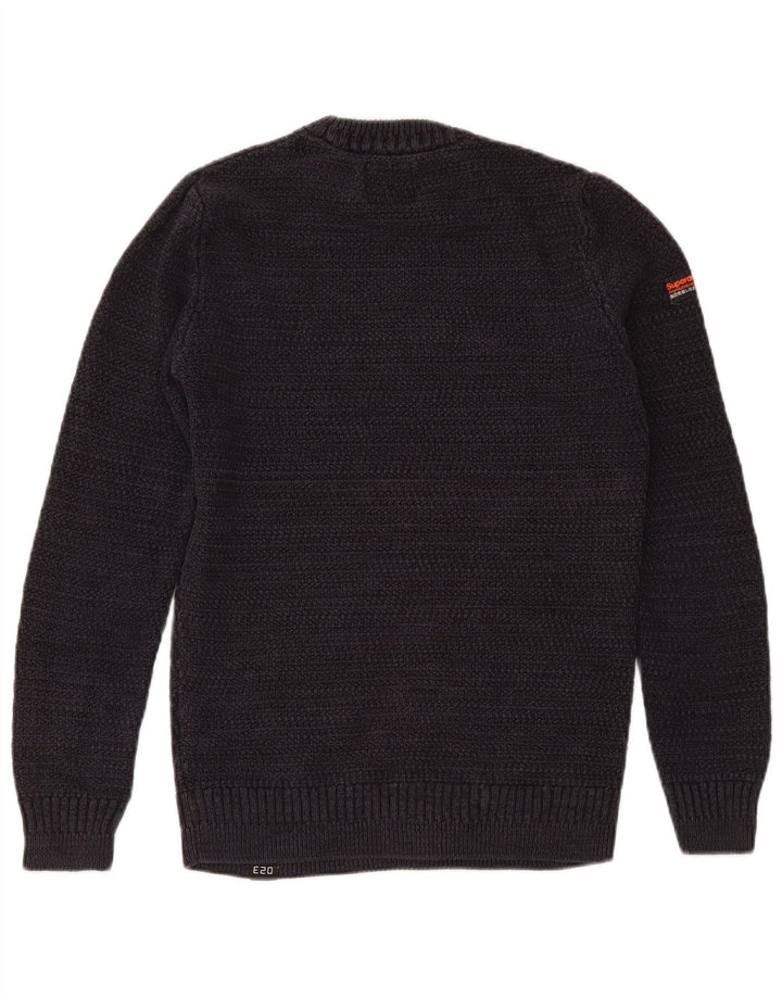 Superdry Herre sweater med rund hals, lille marineblå bomuld