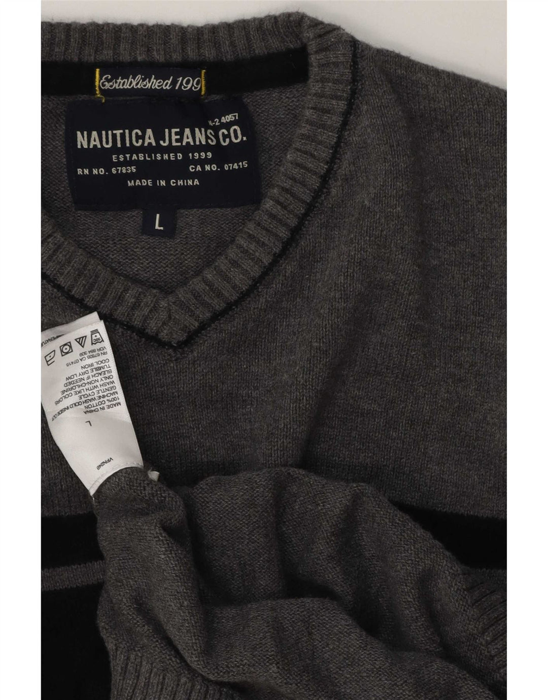 Nautica Herre V-hals sweater Stor Grå Bomuld