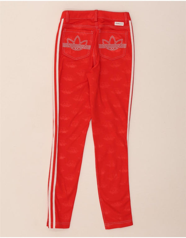 Adidas Graphic Skinny Casual Bukser til kvinder UK 6 XS W24 L28 Red Floral