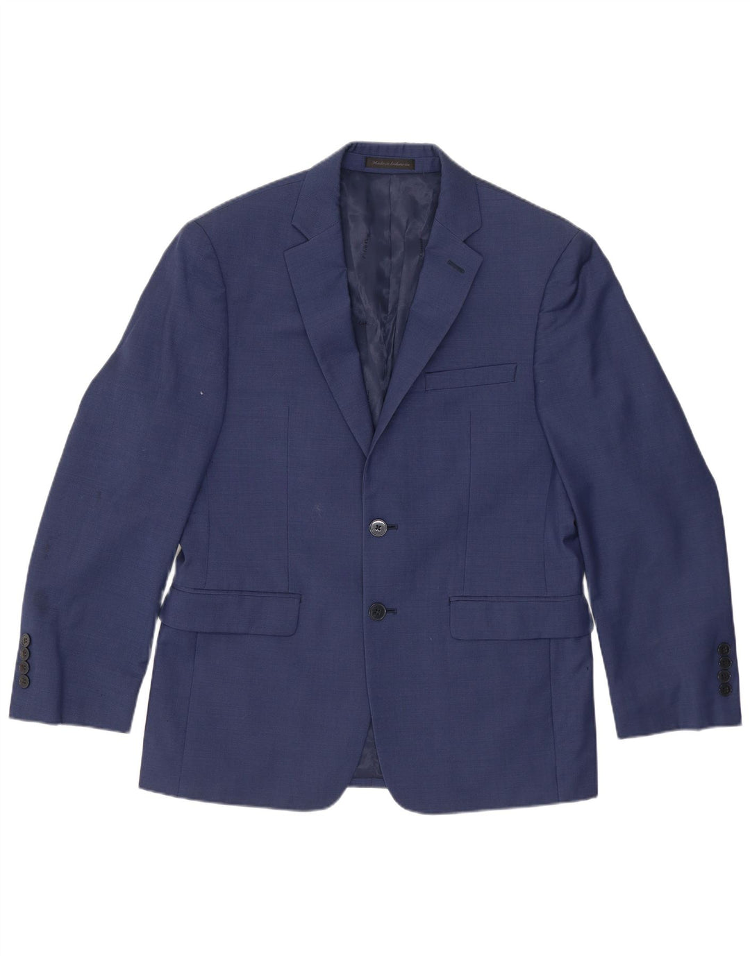 Calvin Klein Herre Short 2 Button Blazer Jacket UK 38 Medium Navy Blue Wool