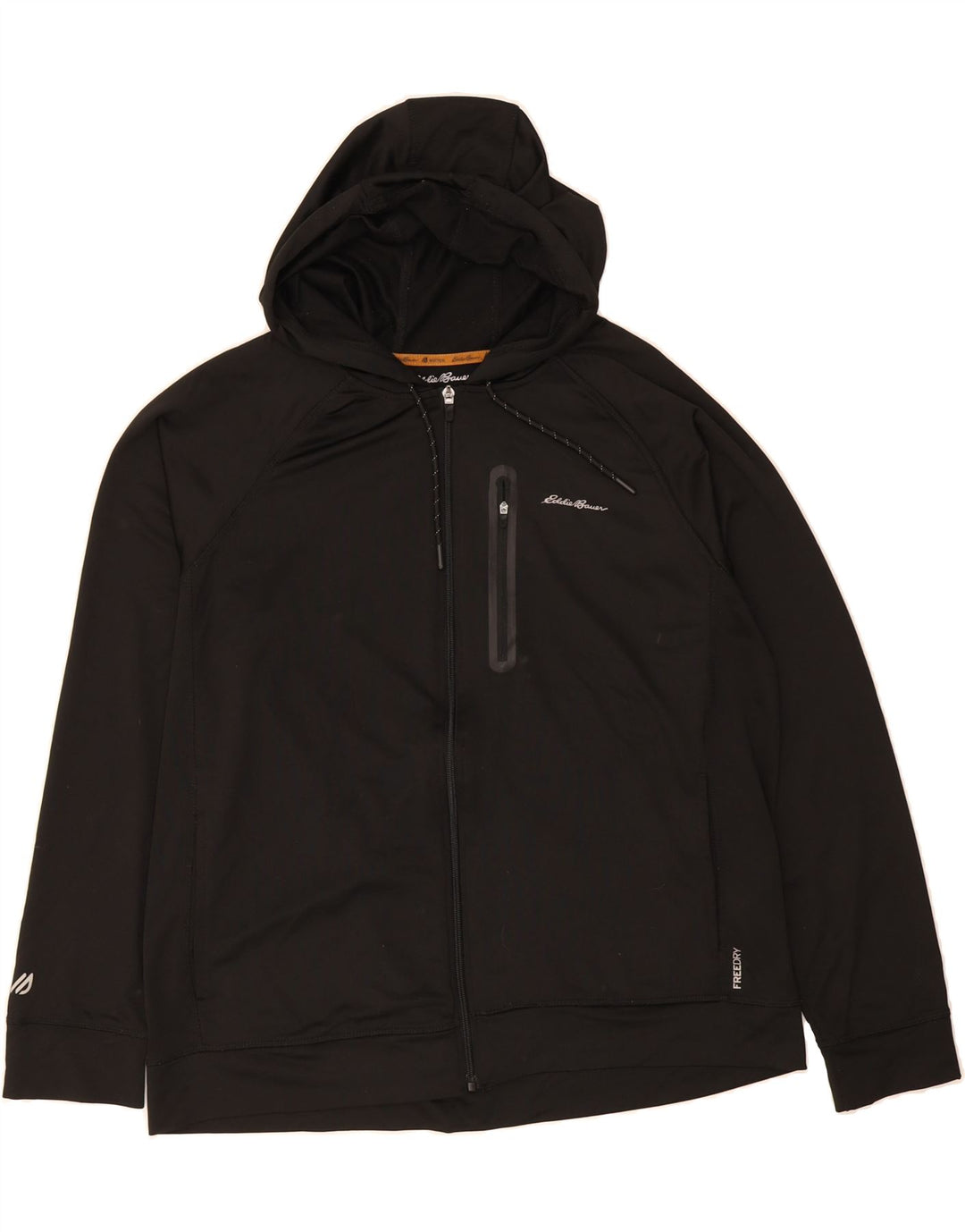 EDDIE BAUER Mens Zip Hoodie Sweater XL Black Polyester Vintage Eddie Bauer and Second-Hand Eddie Bauer from Messina Hembry 