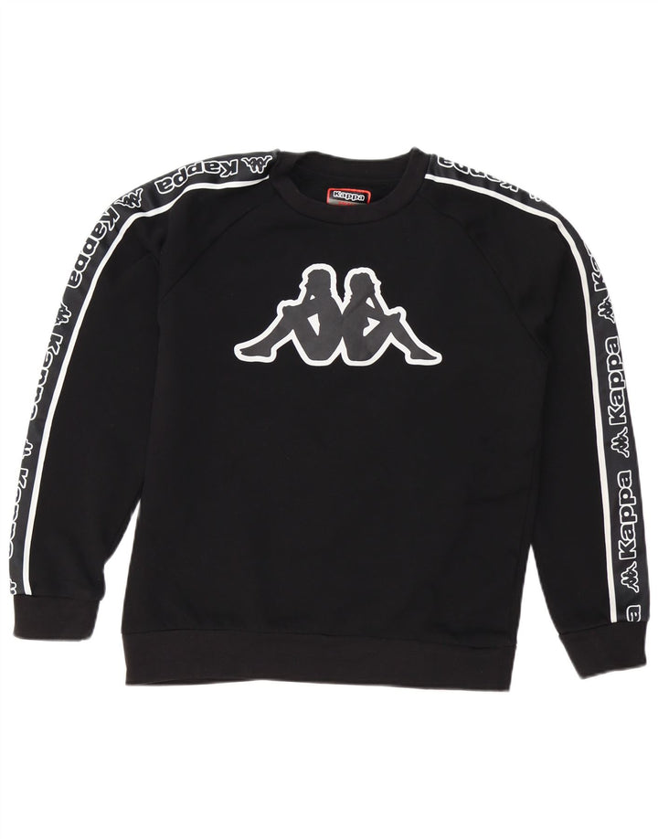 Kappa Herre Grafisk Sweatshirt Jumper Lille sort bomuld