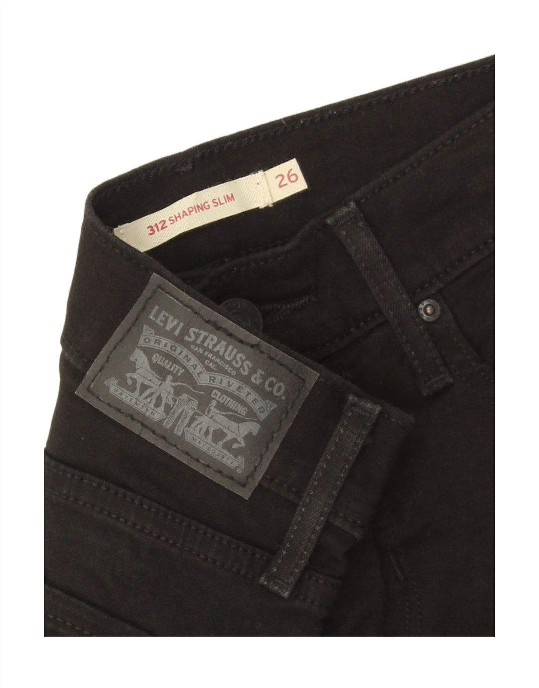 Levi's Womens 312 Shaping Slim Jeans W26 L30 Sort bomuld
