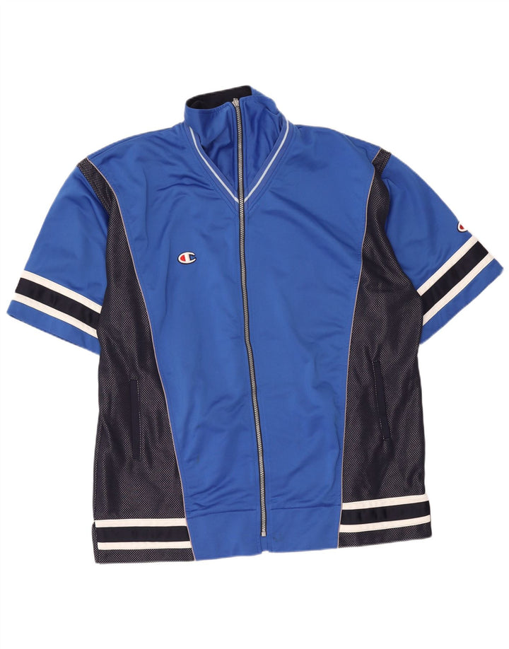 Champion Herre grafisk kortærmet træningsdragt Topjakke XL Blå Colourblock