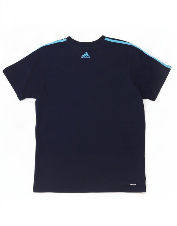 Adidas Herre Climalite grafisk T-shirt top Stor marineblå bomuld