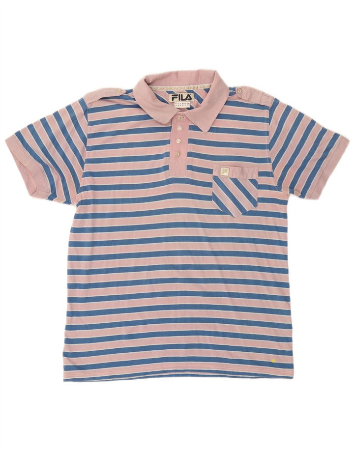 FILA Poloshirt til mænd Medium Pink Stribet bomuld