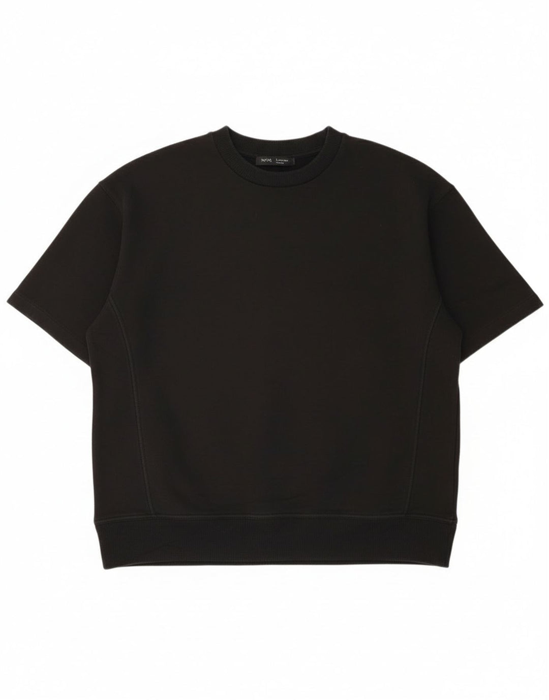 Zara Herre T-Shirt Top Lille Sort Bomuld