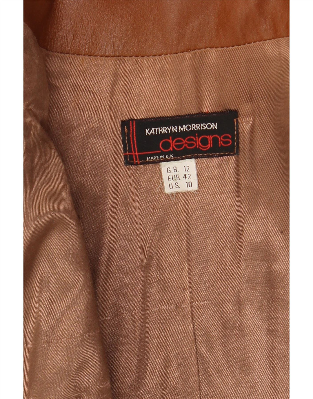 Vintage Kvinders Crop Military Læderjakke UK 12 Medium Brown