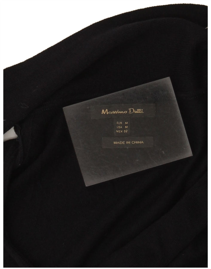 Massimo Dutti Dame Shawl Neck Jumper Sweater UK 12 Medium Navy Blue