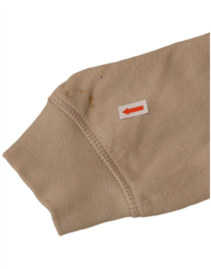 JACK WILLS Dame Oversized Zip Neck Sweatshirt Jumper UK 14 Large Beige