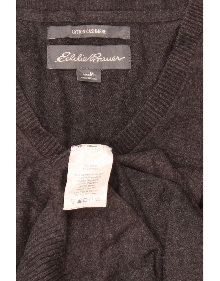 Eddie Bauer Herre V-hals sweater Medium Grey Flecked Bomuld