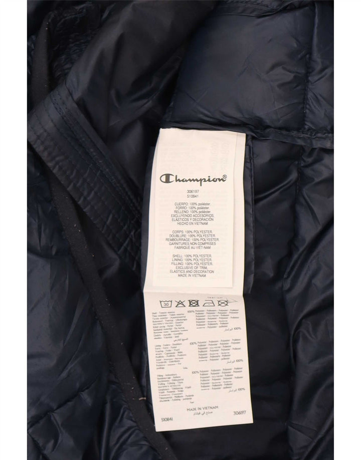 Champion Herre hættepolstret jakke UK 38 Medium Navy Blue Polyester