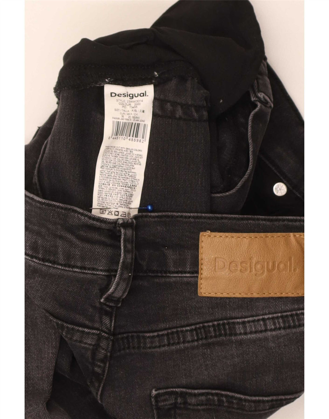 Desigual Dame Slim Flared Jeans EU 36 Small W26 L33 Black Bomuld