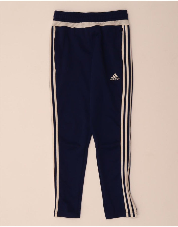 ADIDAS Boys Climalite Tracksuit Trousers 11-12 Years  Navy Blue