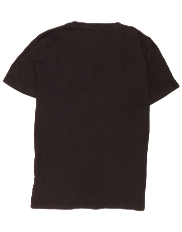 Jack & Jones Mens Graphic T-Shirt Top Medium Black Cotton