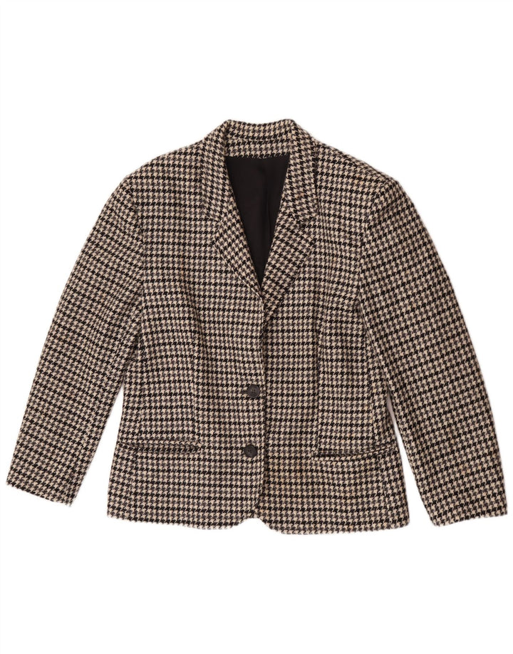 Vintage dame 2-knaps blazerjakke IT 44 Medium Grey Houndstooth