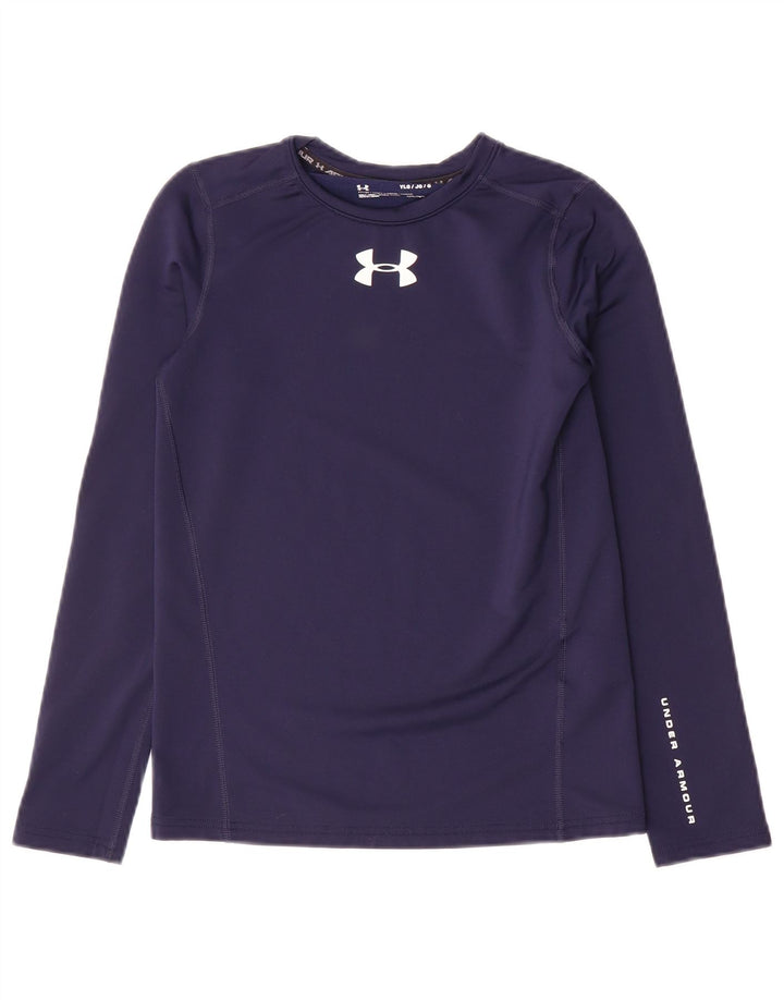 Under Armour Boys Grafisk Top Langærmet 11-12 År Large Navy Blue
