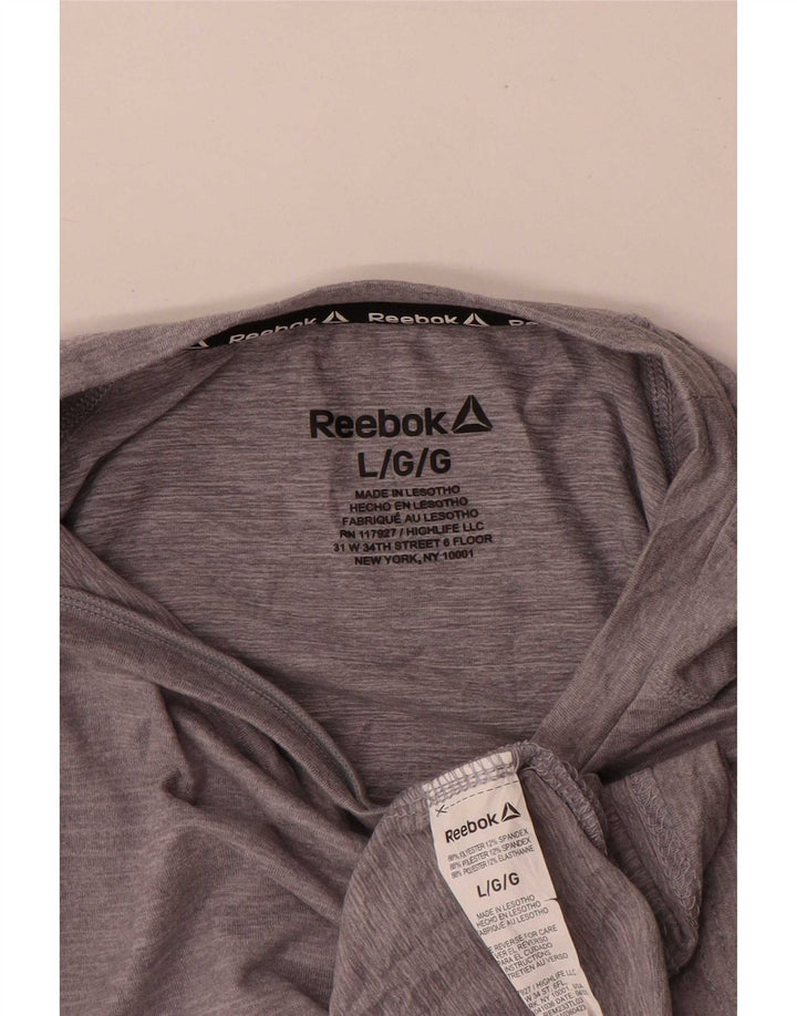 Reebok Herre Top Langærmet Stor Grå Flecked Polyester