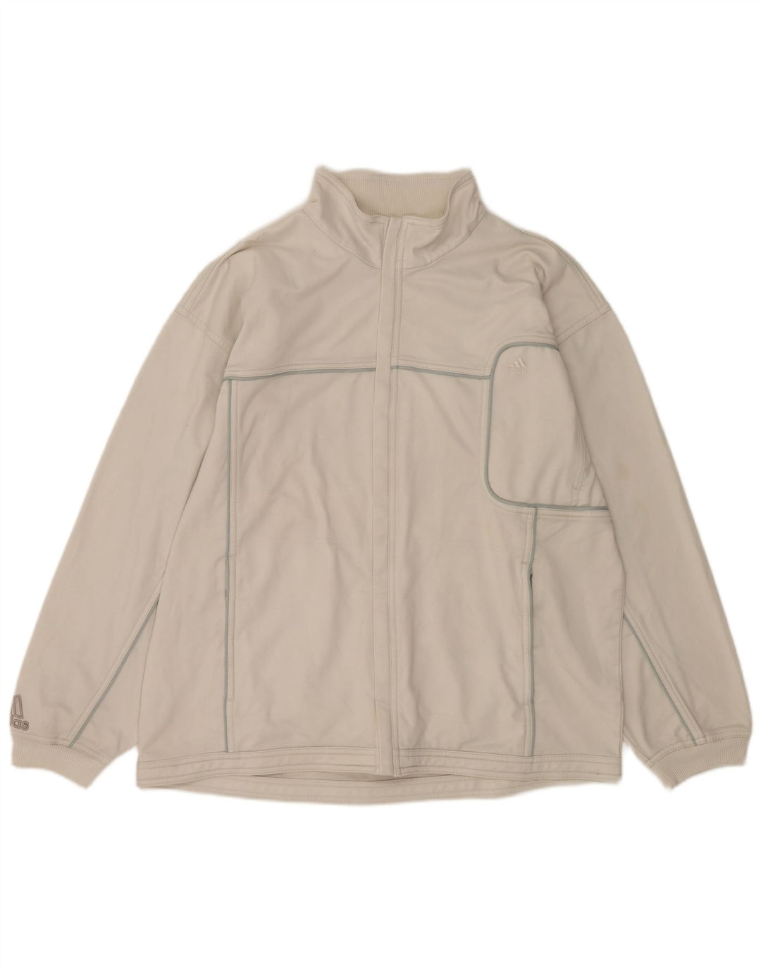 ADIDAS Træningsdragt til mænd Topjakke UK 42/44 Stor hvid polyester