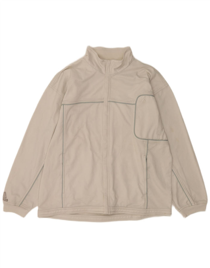 ADIDAS Træningsdragt til mænd Topjakke UK 42/44 Stor hvid polyester