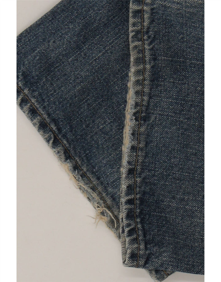 Armani Herre Distressed Straight Jeans W34 L32 Blå Bomuld