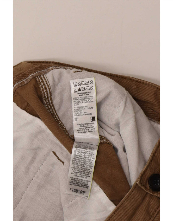 Marks & Spencer Herre Tapered Cargo Bukser W38 L29 Brun Bomuld
