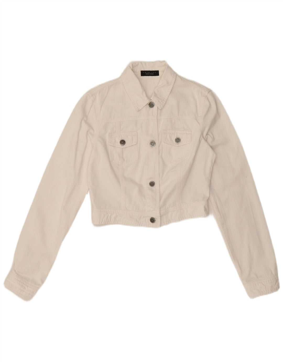 Twin-Set Dame Crop Denim Jacket UK 12 Medium White