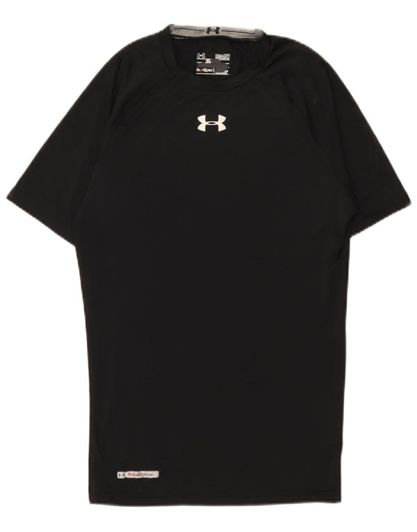 Under Armour Mens Heat Gear T-Shirt Top Medium Black Polyester