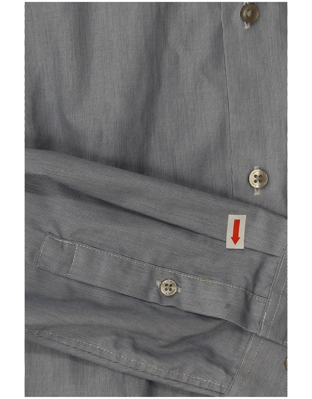 Calvin Klein Herre Tætsiddende Skjorte Størrelse 39 15 1/2 Medium Blå Tynd Stribet