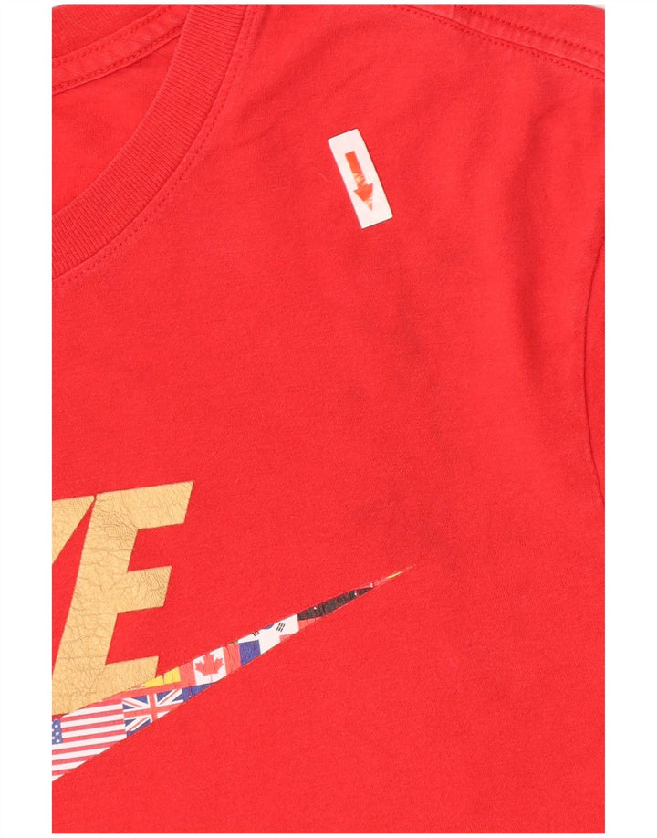 Nike grafisk t-shirt til mænd, medium rød bomuld