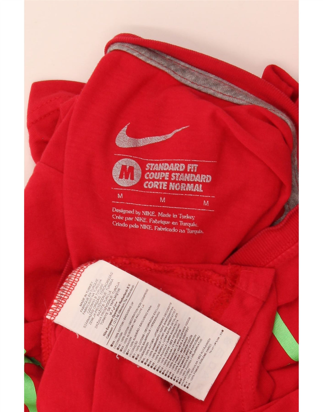 Nike Herre Standard Fit Grafisk T-shirt Top Medium Rød Bomuld