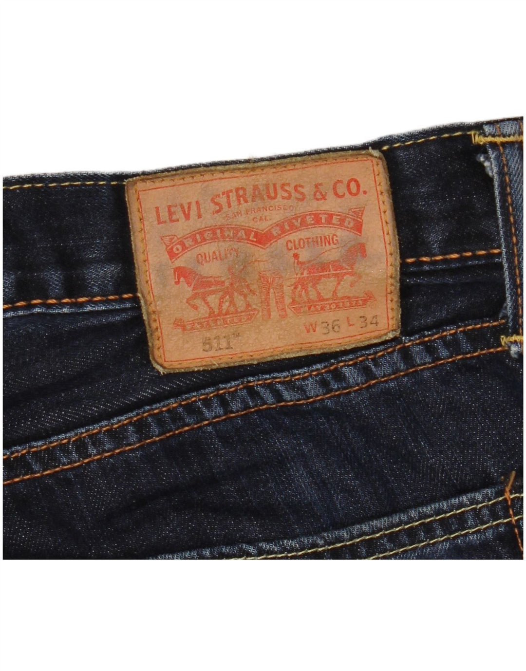 LEVI'S Herre 511 Slim Jeans W36 L29 Marineblå