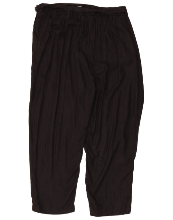 Marks & Spencer Womens Autograph Cropped Trousers UK 20 2XL W40 L25 Black