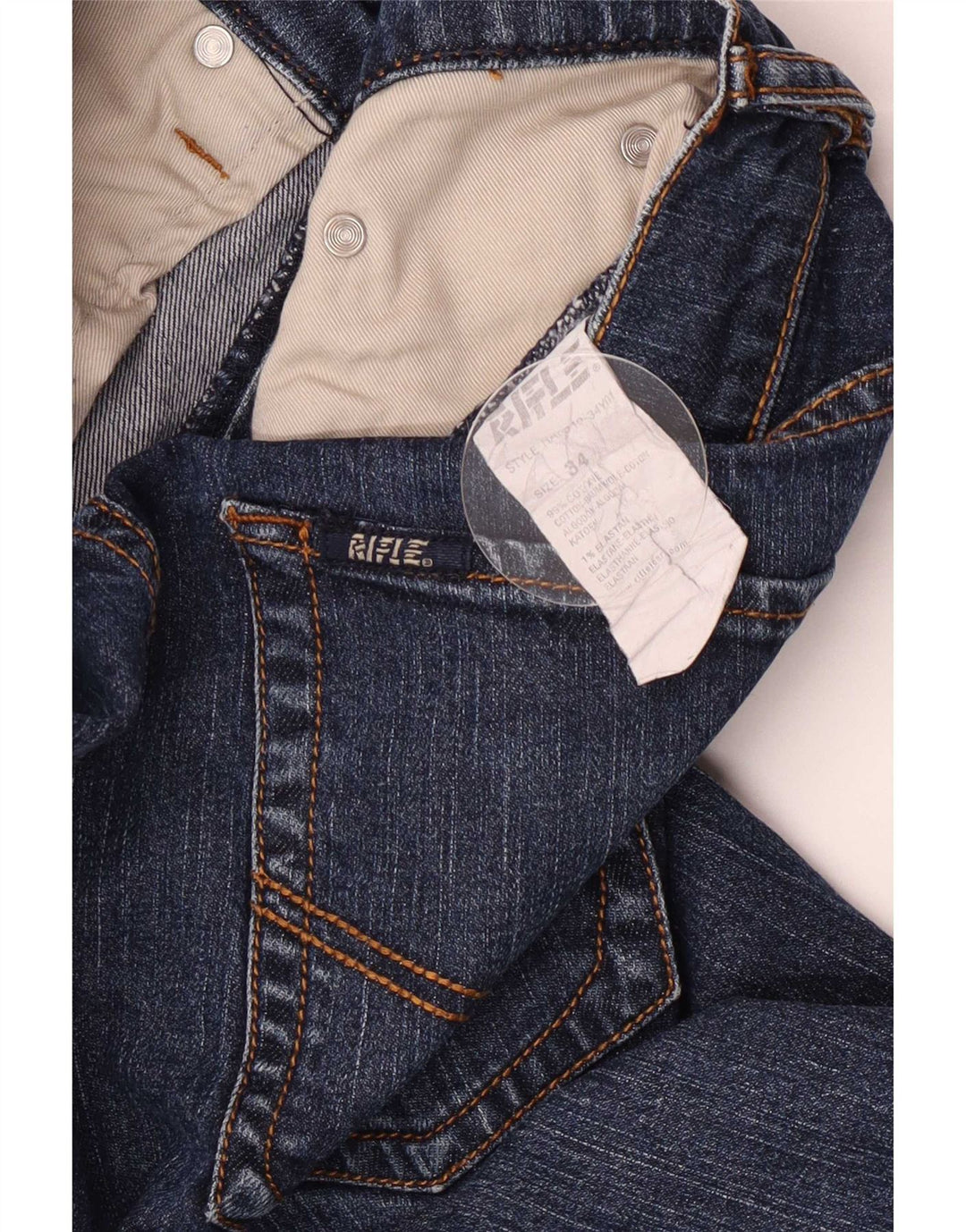 Rifle Herre Straight Jeans W34 L26 Blå Bomuld