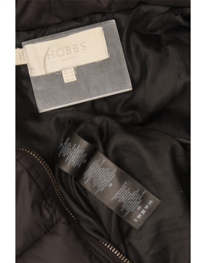 Hobbs Dame Hætte Oversized Polstret Frakke UK 10 Small Black Nylon
