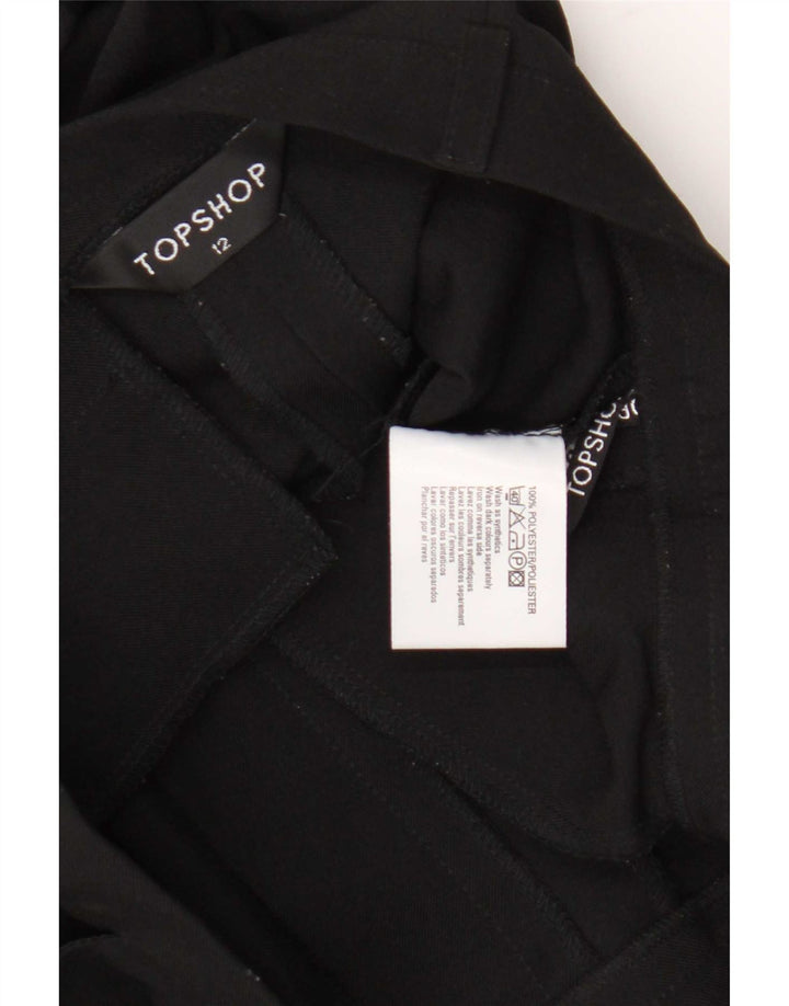 Topshop Lige jakkesæt til kvinder bukser UK 12 Medium W30 L30 Sort polyester
