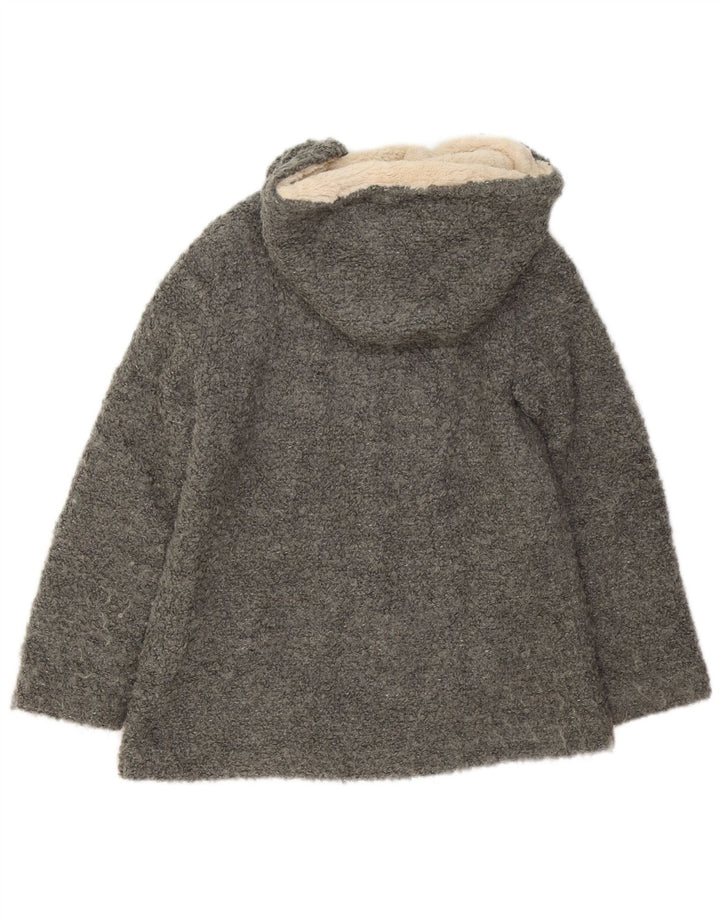 Zara oversized bomberjakke med hætte til kvinder, UK 6 XS Grå polyester
