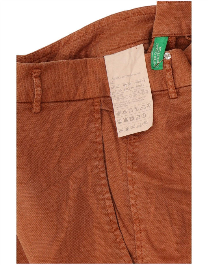 Benetton Chino Shorts til kvinder UK 10 Small W30 Brown Bomuld