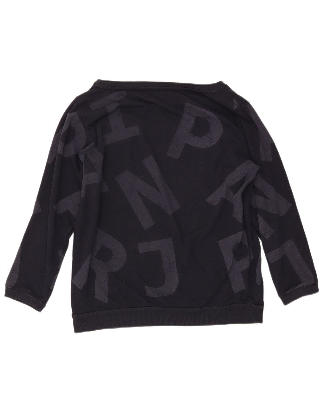 NAPAPIJRI Dame grafisk sweatshirt Jumper UK 14 Large Navy Blue