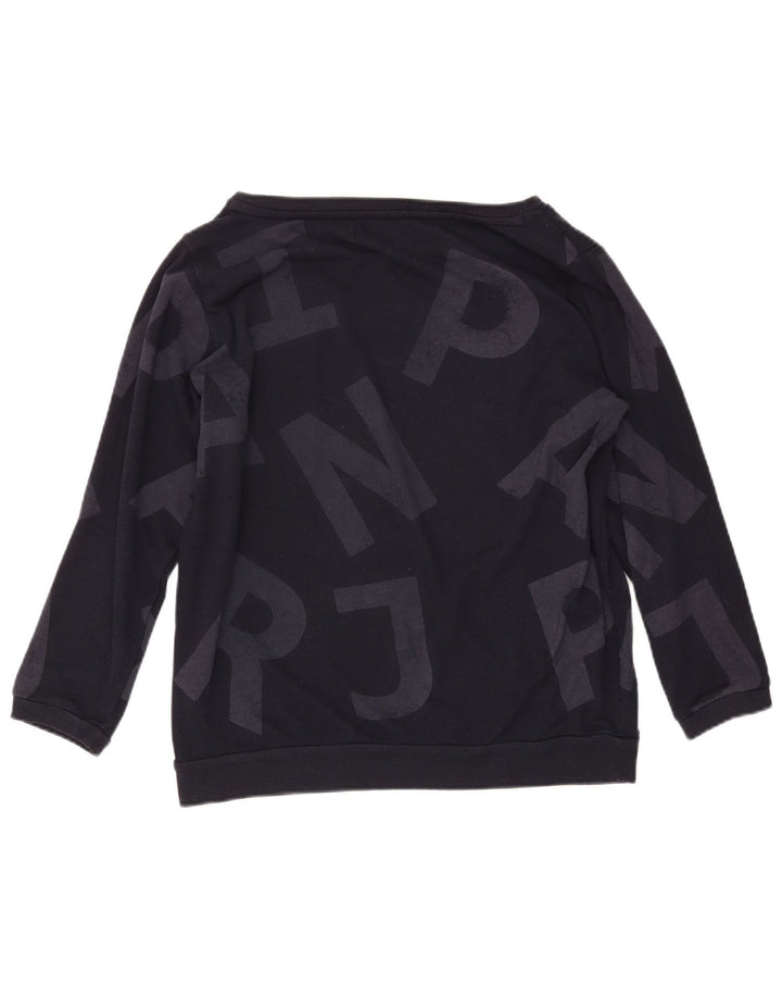 NAPAPIJRI Dame grafisk sweatshirt Jumper UK 14 Large Navy Blue