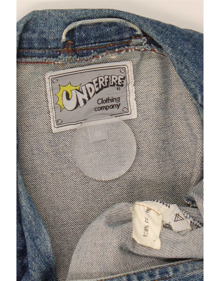 Vintage Herre 1 knap Denim Blazer Jacket IT 48 Medium Blue Bomuld