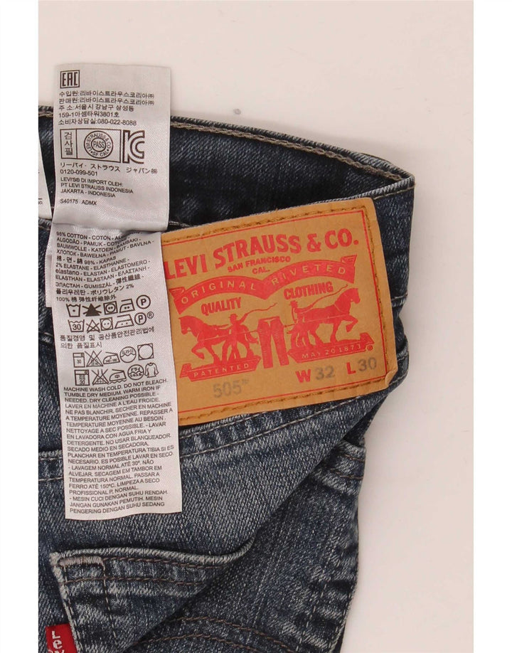 Levi's Herre 505 Straight Jeans W32 L30 Blå Bomuld
