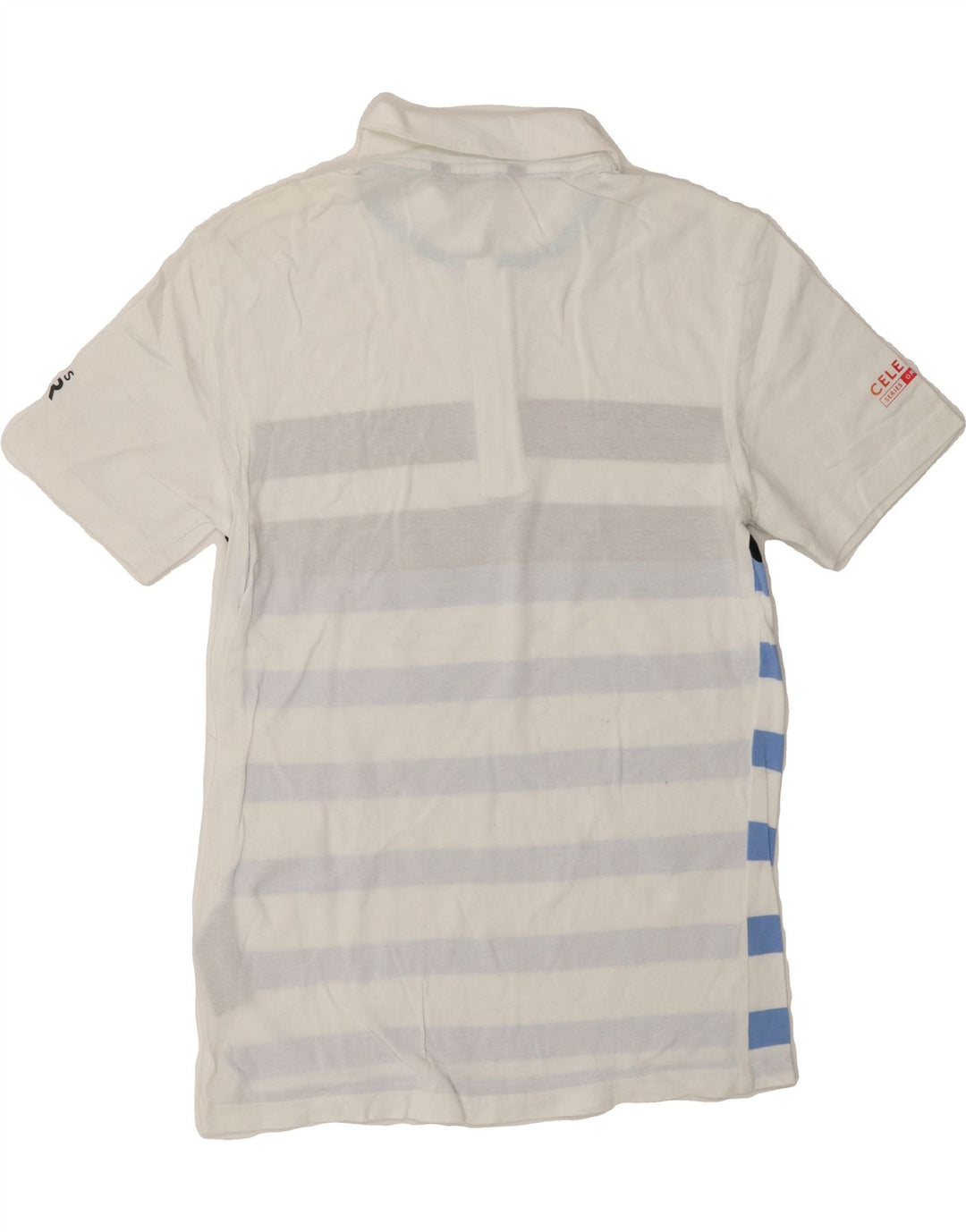 CREW CLOTHING Mens Polo Shirt Small White Striped Cotton Vintage Crew Clothing and Second-Hand Crew Clothing from Messina Hembry 