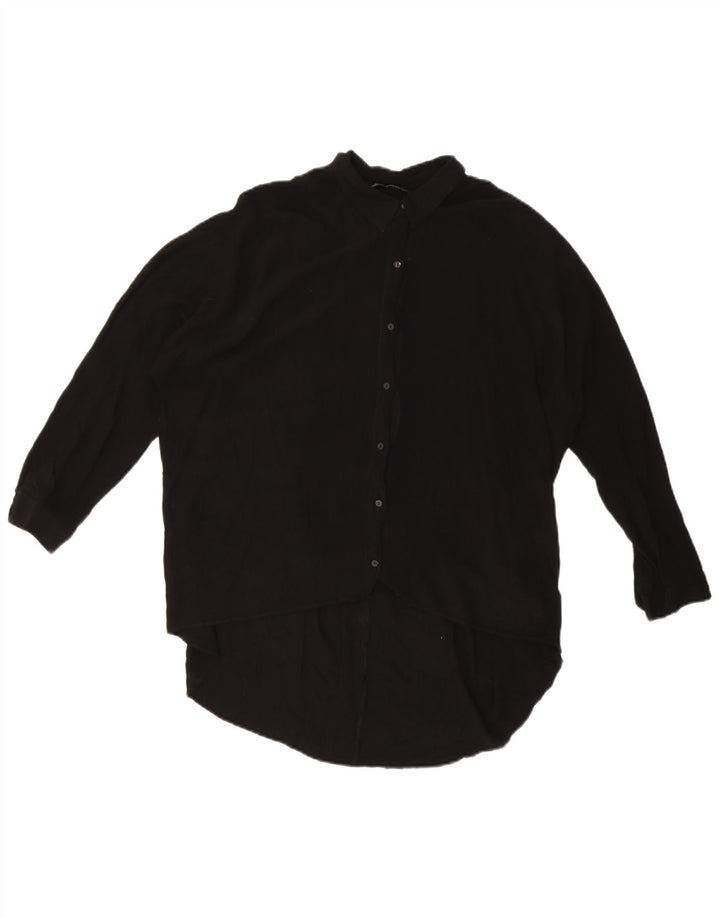 Zara Dame Oversized skjortebluse UK 18 XL Sort