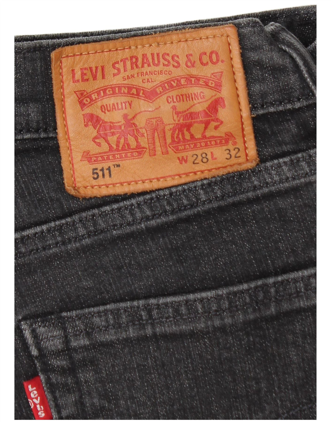 Levi's Herre 511 Slim Jeans W28 L32 Sort Bomuld