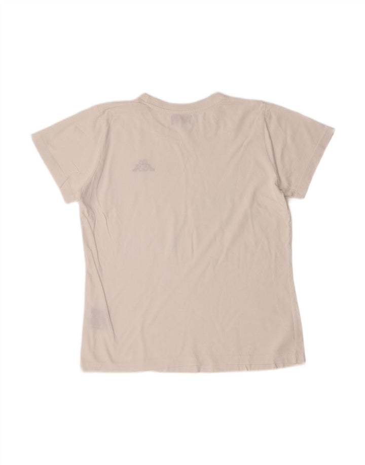 KAPPA Boys T-Shirt Top 9-10 Years Large White Cotton