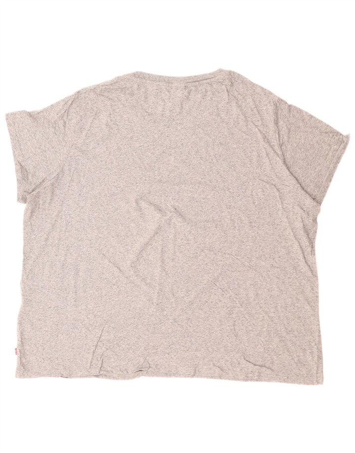 LEVI'S Grafisk T-shirt top til kvinder UK 22 3XL Grå Flecked Bomuld