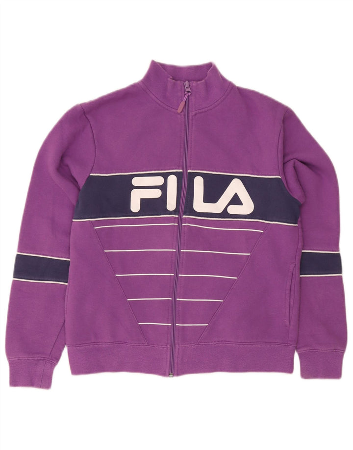 Fila Grafisk træningsdragt topjakke til kvinder UK 12 Medium Lilla Colourblock