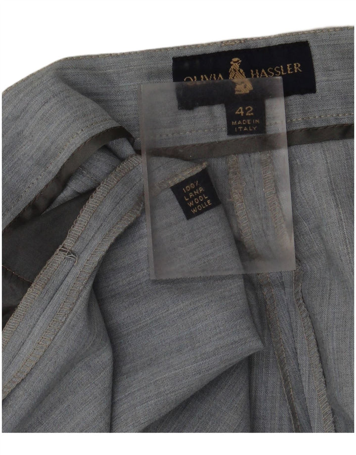 Olivia Hassler Dame Højtalje Casual Shorts IT 42 Medium W28 Blå Uld