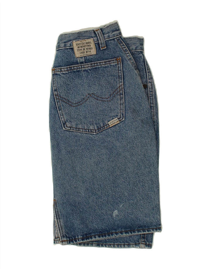BENETTON Womens Denim Skirt IT 46 Large W32 Blue Cotton Vintage Benetton and Second-Hand Benetton from Messina Hembry 